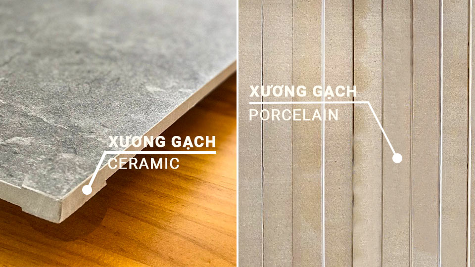 Xương gạch Ceramic và Xương gạch Porcelain