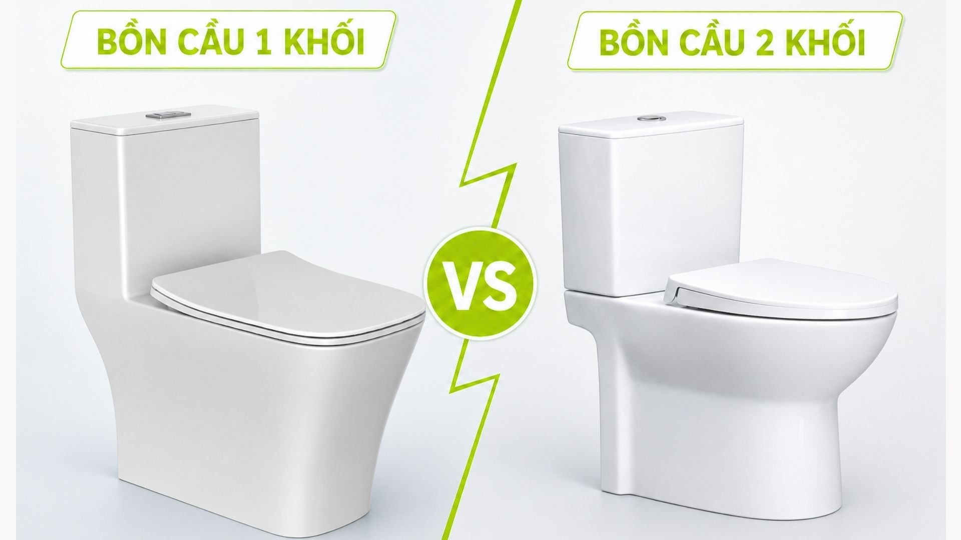 bồn cầu 1 khối và bồn cầu 2 khối